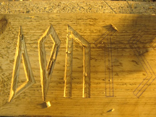 letter carving in action